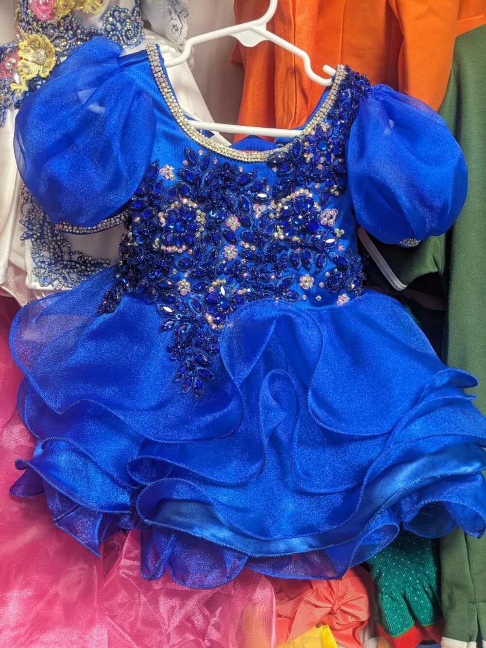 12/2 Royal Blue Glitz Pageant Dress